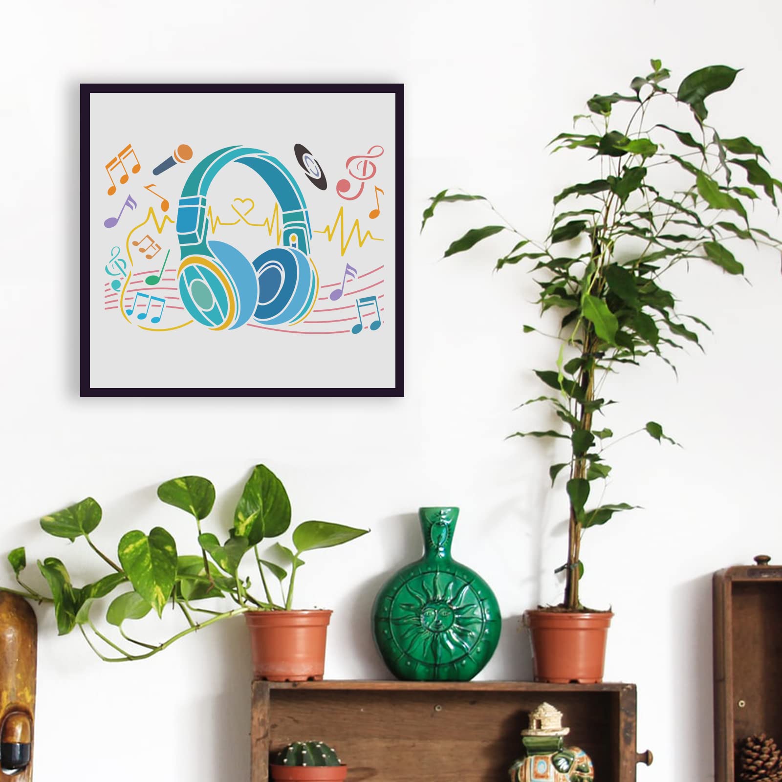 FINGERINSPIRE Disco Dancer Pochoir 21x29.7 Cm Réutilisable Disco Band Dessin évider Pochoir DIY Artisanat Hip Hop Musique Peinture Modèle Musique Thème Pochoir Pour Peinture Sur Bois, Mur Et Meubles