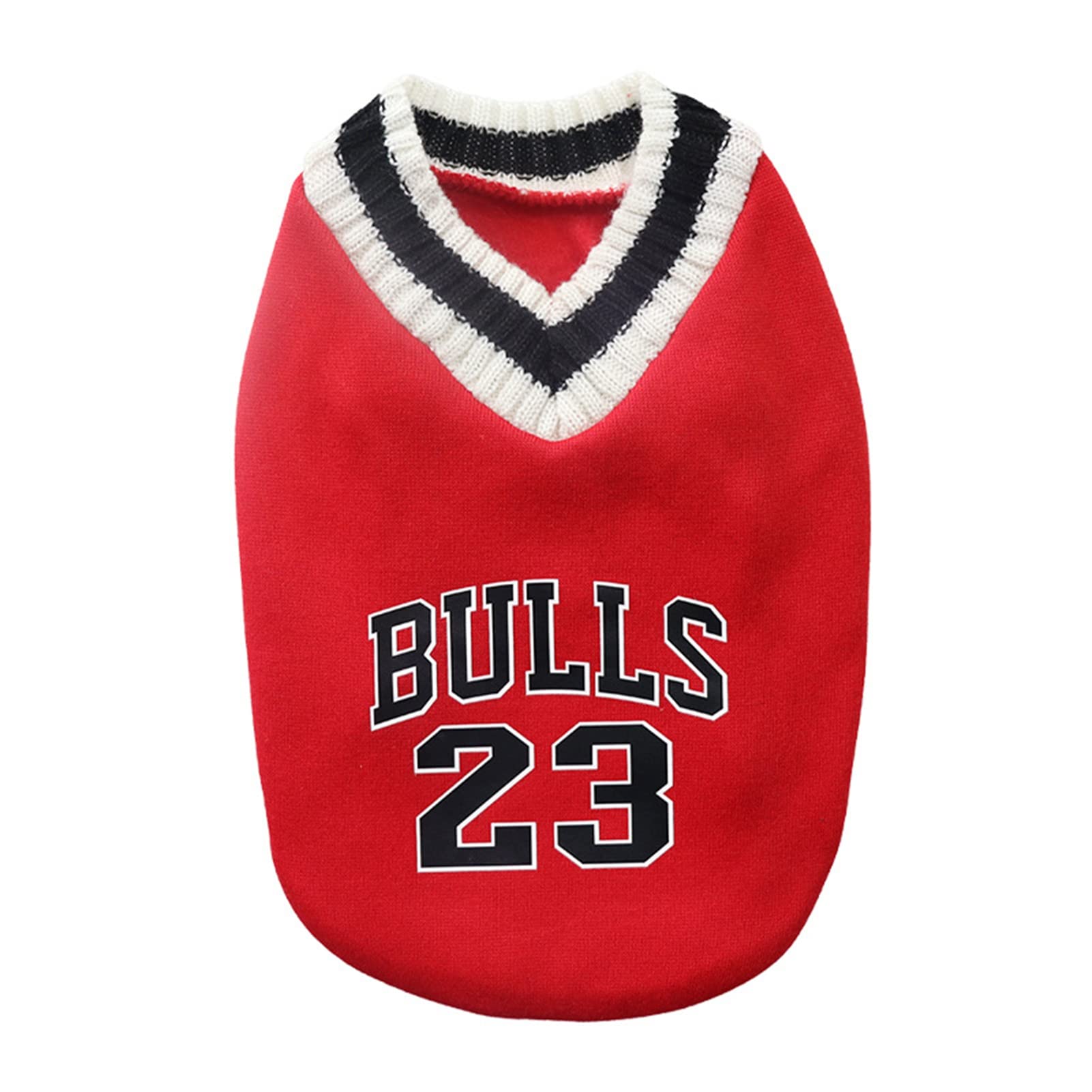 Dog Sweaters for Cold Weather,Dog Basketball Jersey Clothes Boy Girl,Letter Print Puppy Sportswear Vest,V-Neck Basketball Shirt for Small Medium Large Cats Dogs Red XL