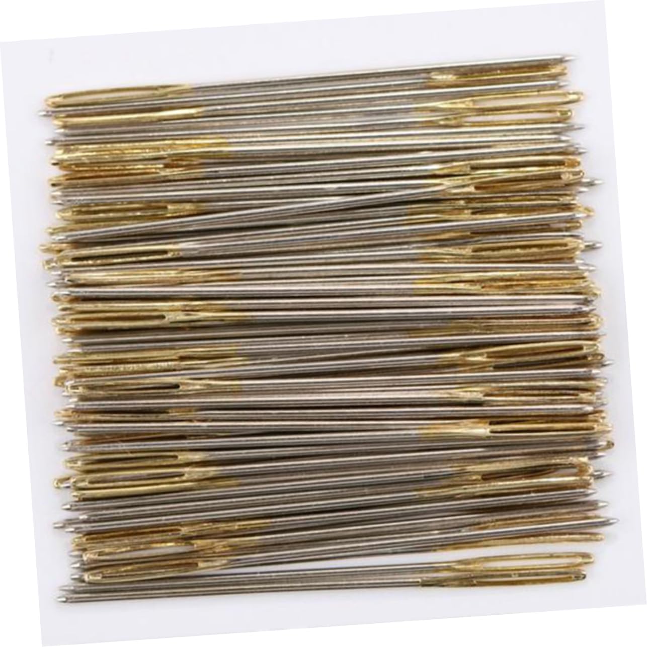 CORHAD 100pcs Blunt-Headed Golden-Tailed Needles for Cross Stitch Embroidery Mending Craft Projects Corrosion-Resistant