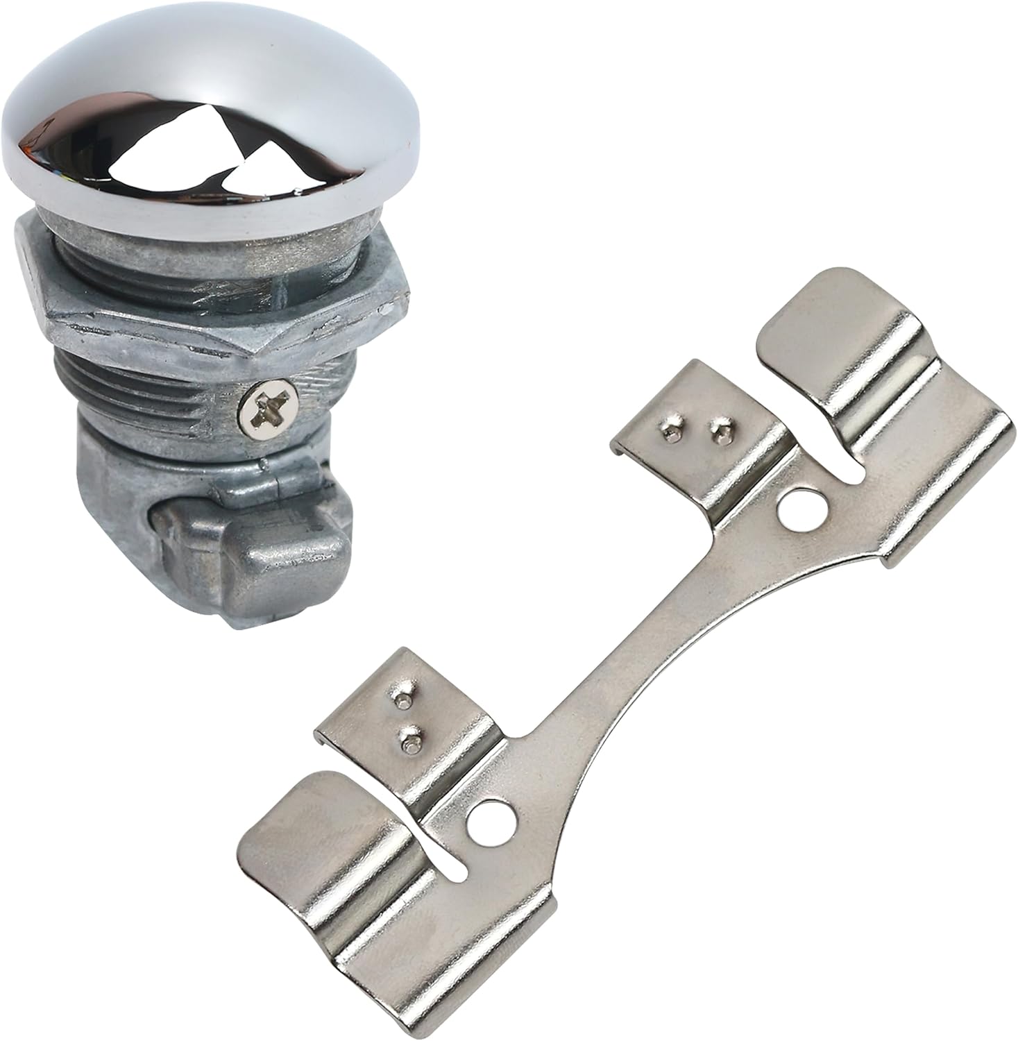 Push Button Gas Cap, Fuel Door Push Button Fit for Harley Electra Glide Street Glide Tri Glide Road Glide Tour Glide Ultra Limited Touring 1992-2025 Motorcycle Model, Latch Panel Oil Tank Accessories