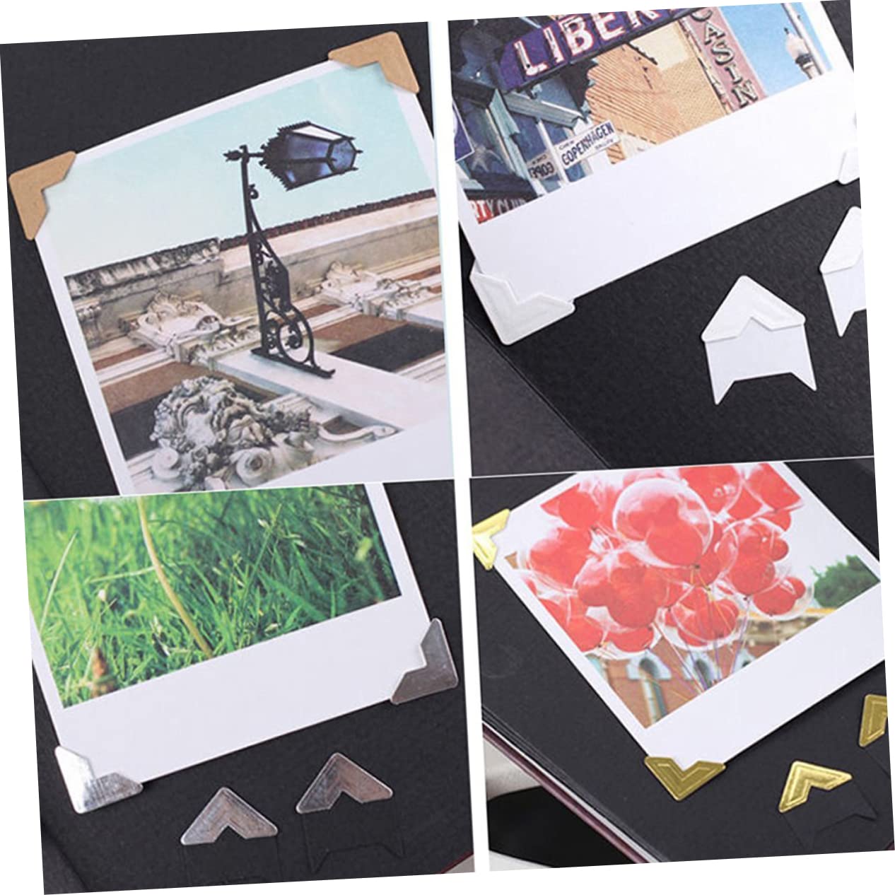 KALLORY Self-Adhesive Photo Album Stickers 5 Sheets Notebook Corner Guards Practical Decorative