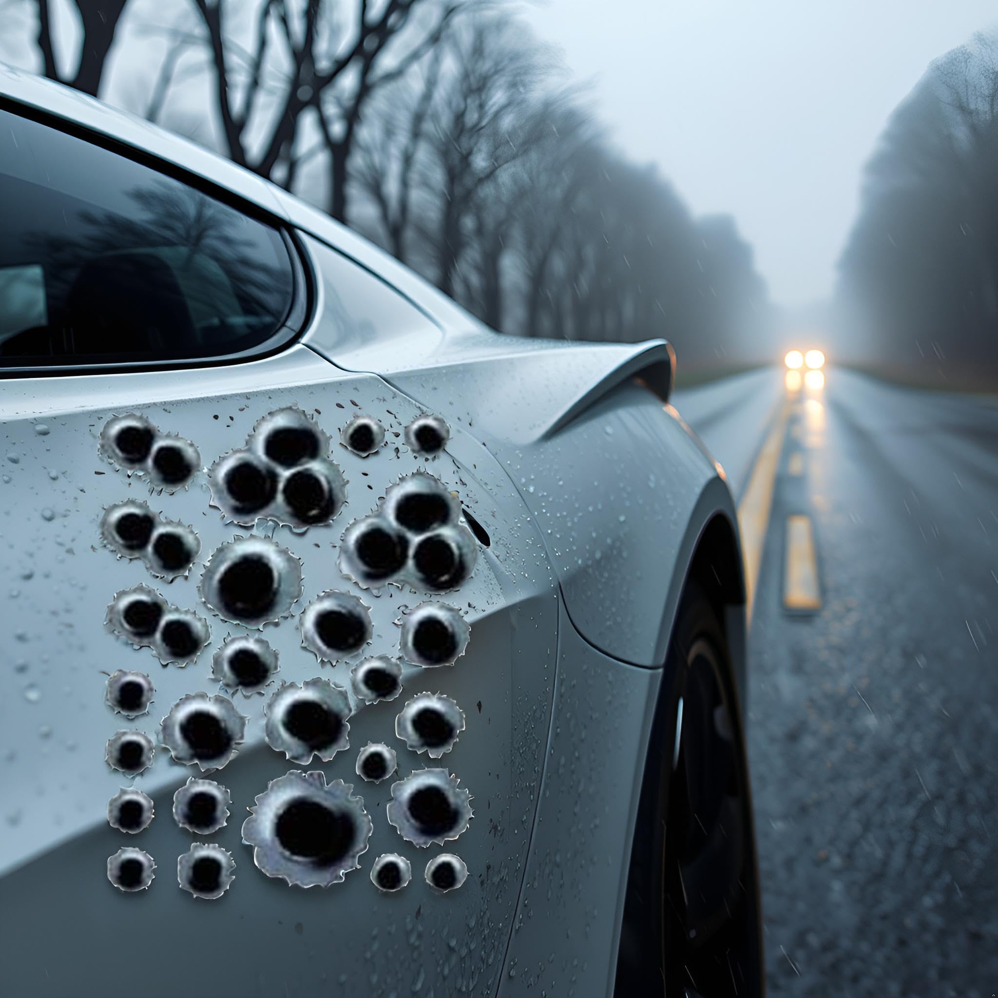 3D Bullet Hole Car Stickers, Simulation Stereoscopic Fake Gun Bullet Holes Stickers Automotive Tattoo Decorations Accessories Bullet Waterproof Car Decals, Bumper Stickers