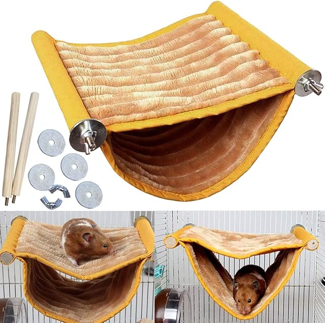 Hamster Hammock House Mouse Rat Hanging Swing Warm Bed Small Pet Animal Double Layer Cage Tent Hut Nest for Mouse Rat Hamster Playing Sleeping