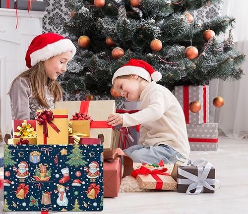 Miniatura 221 de Cesta de almacenamiento rectangular con asas, cesta de almacenamiento plegable, caja de libros, cesta de regalo (calabaza enojada)