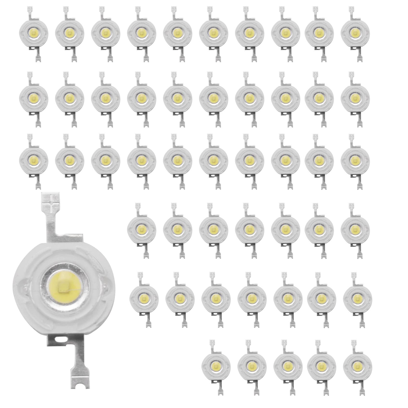 Kqcibz 50Pcs 1W Diode High Power Cool White Led Beads 1 Watt Lamp Chip 3V-3.4V