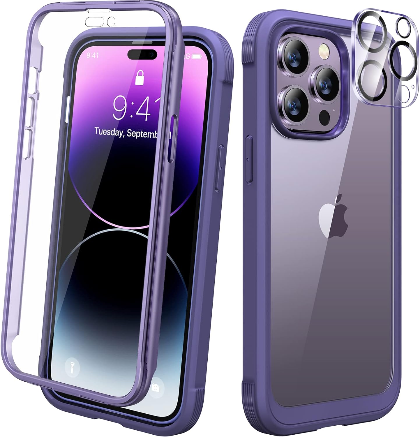 Diaclara Designed for iPhone 14 Pro Max Case 6.7’’, Full Body Royal Purple