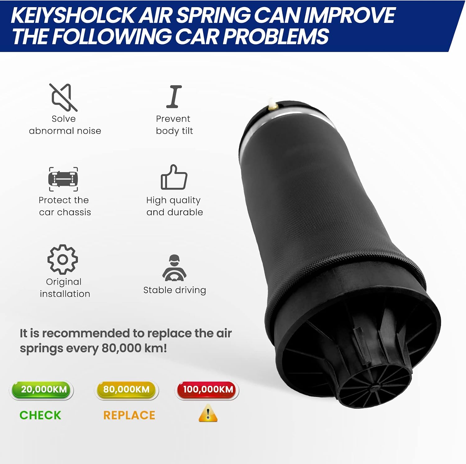 2Pcs Rear Air Suspension Spring Bag Replacement Compatible with Jeep Grand Cherokee 2011 2012 2013 2014 2015 68029912AE 68029911AB 68029912AC 68029912AD