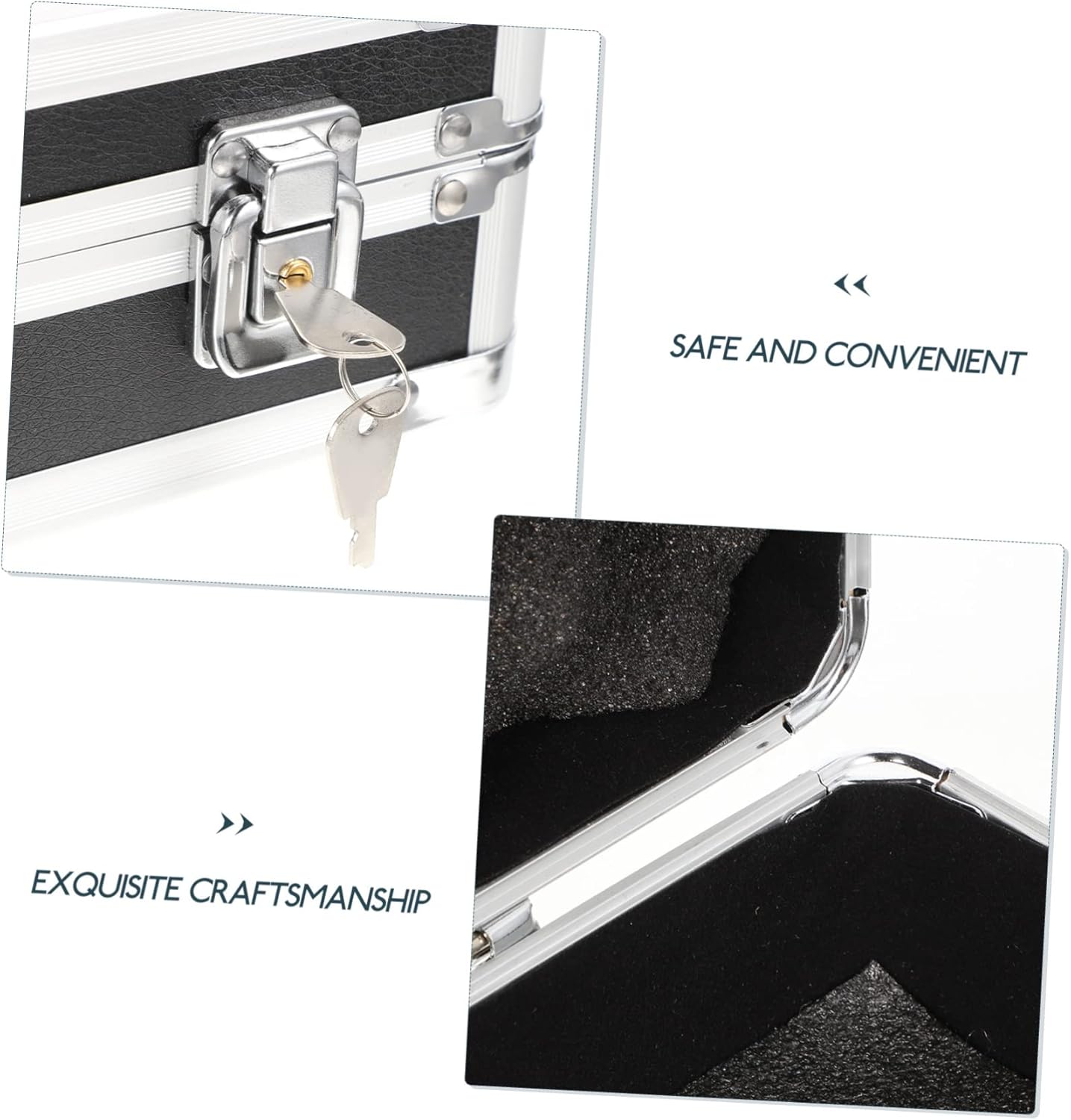 Vaguelly 1set Aluminum Alloy Portable Medicine Storage Box and Cosmetic Carrying Case Multi-functional Tools Container for Home Office Travel and Outdoor Use Lockable Design Reinforced