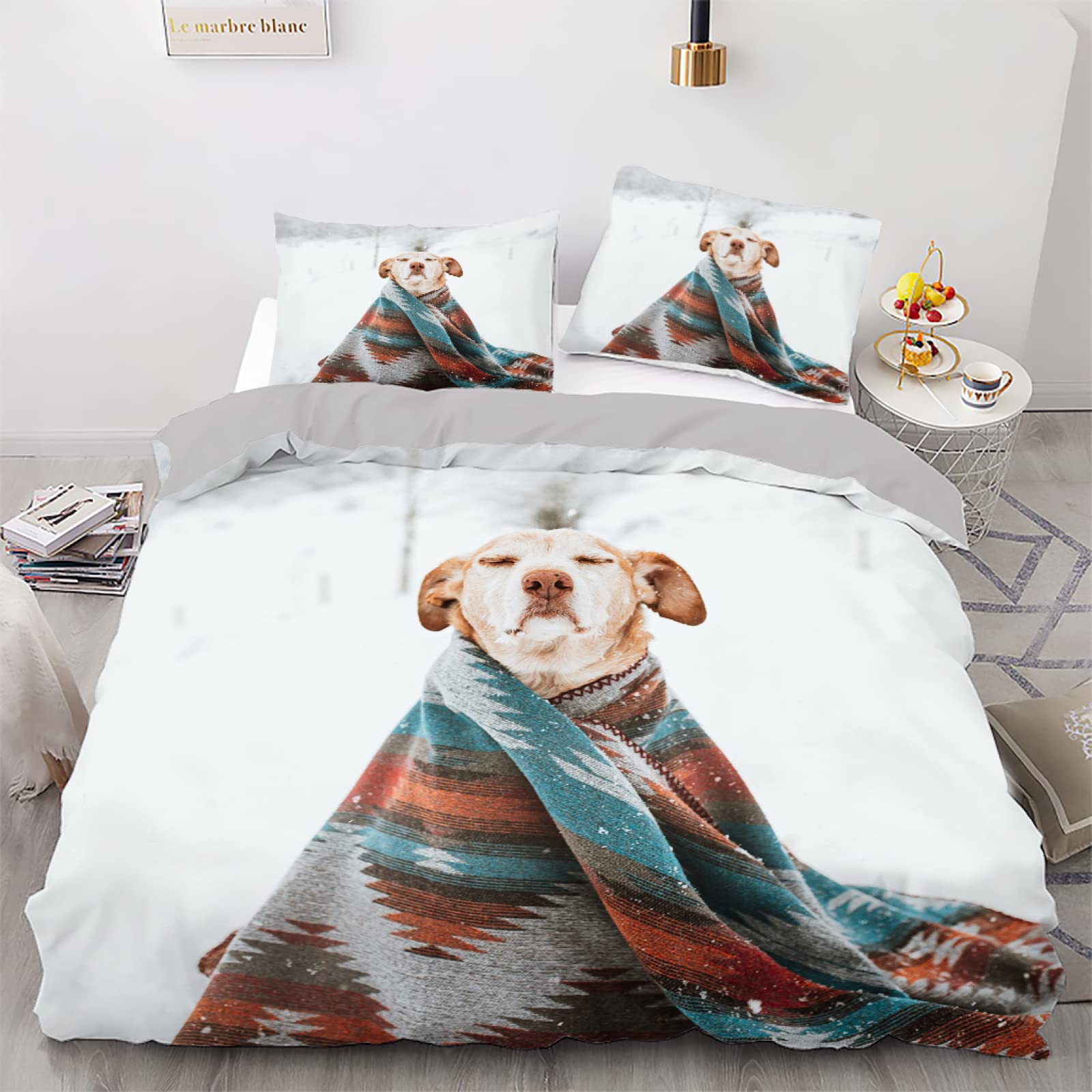 Housse de couette 200x200 douce pour la peau avec fermeture éclair pratique