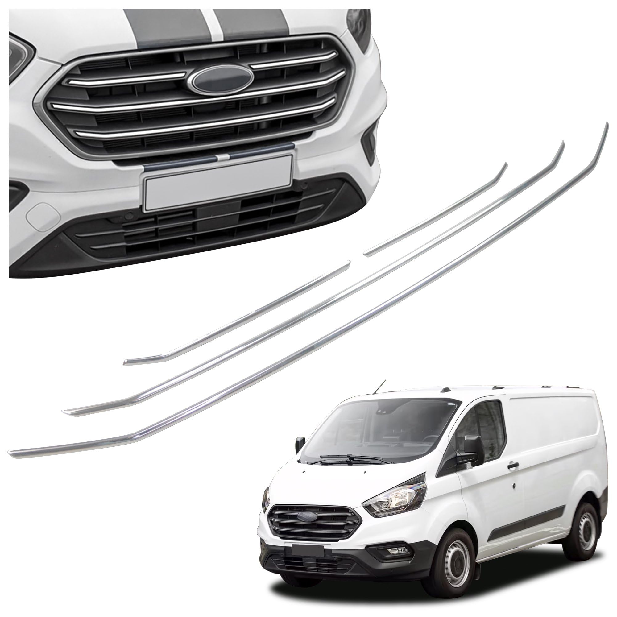 CHROMEMASTER – Profili Griglia Cromati Per Opel Vivaro (2014-2019) – Set 4 Pezzi In Acciaio Inox