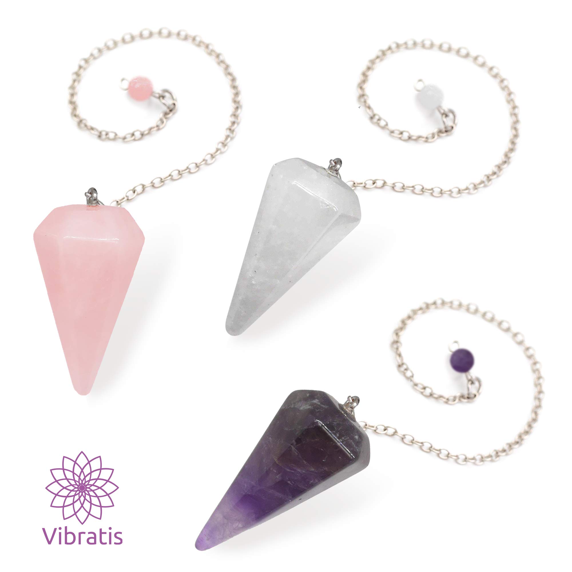 Pendolo Esoterico In Cristallo Di Rocca - Quarzo Bianco, 10 Gr, Per Radioestesia E Divinazione