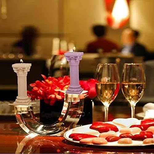 Miniatura 2 de 2 moldes de silicona para columnas romanas, molde de silicona para velas 3D, forma de columna romana, molde de vela de pilar griego antiguo,