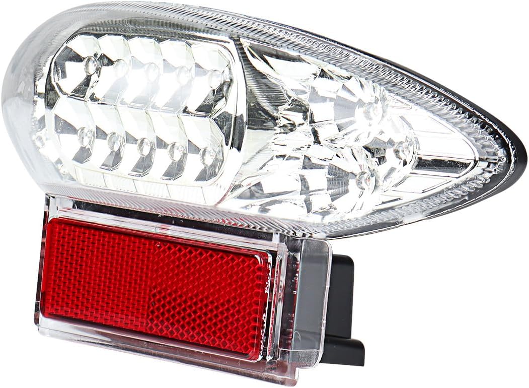 Astra Depot 1X Integrated Tail Light 22W License Plate Running Brake Lamp Turn Signal Compatible with 1999-2007 Suzuki Hayabusa GSXR1300 2003-2006 Katana 600/750 Clear, Red Lens