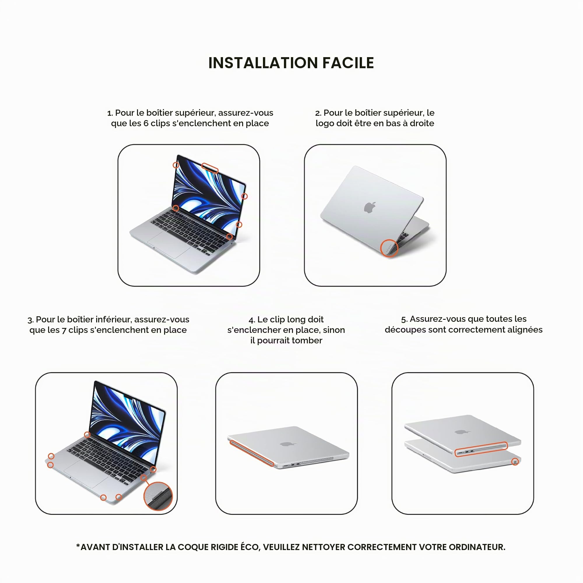 SATECHI Coque Rigide Eco-Hardshell pour MacBook Air 13 Pouces, Transparent