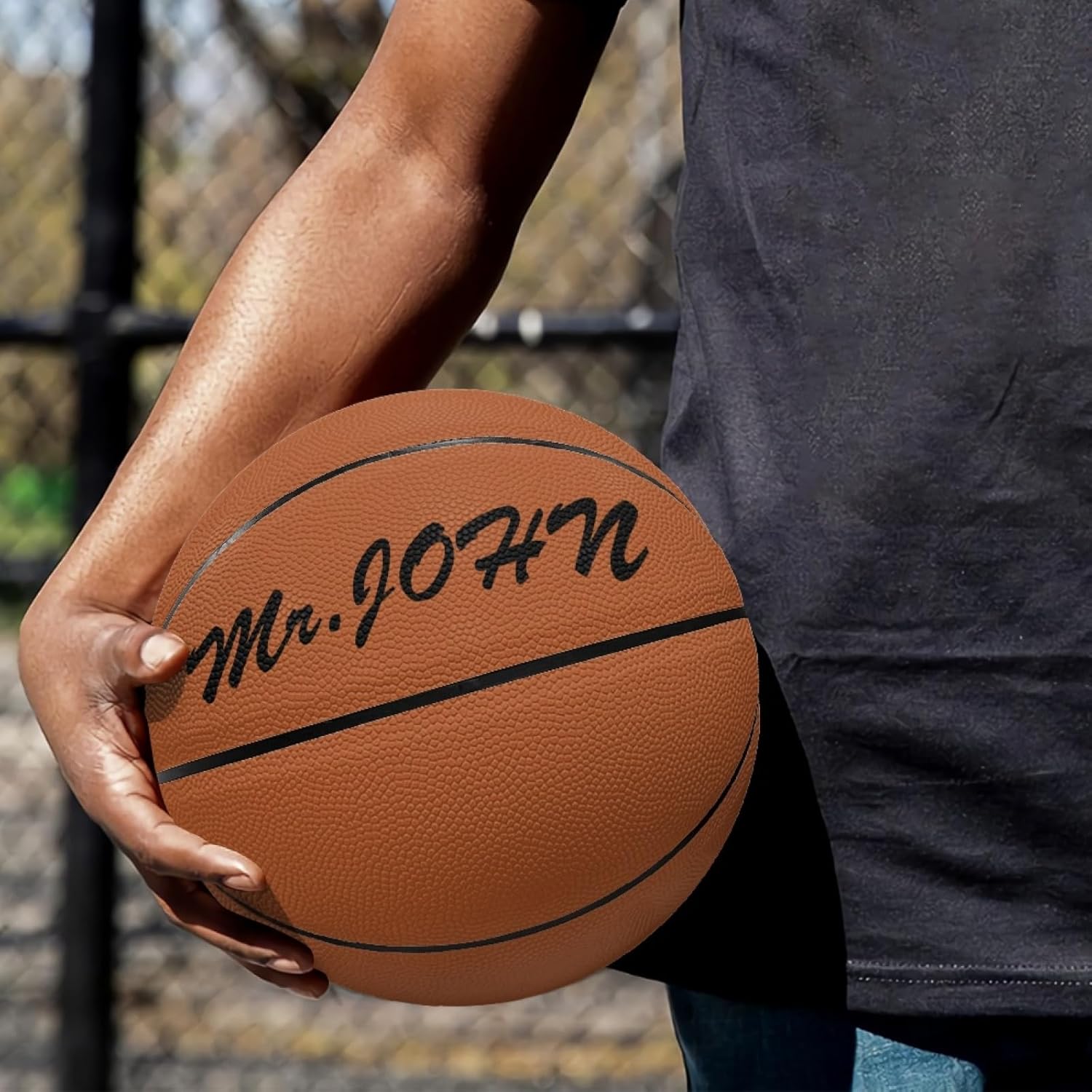 Custom Basketball with Your Name Number Text Photo Logo Personalized Leather Basketballs for Outdoor Indoor Customized Birthday Graduation Gifts for Son Brother Friends, 40 Colors, 2 Sizes