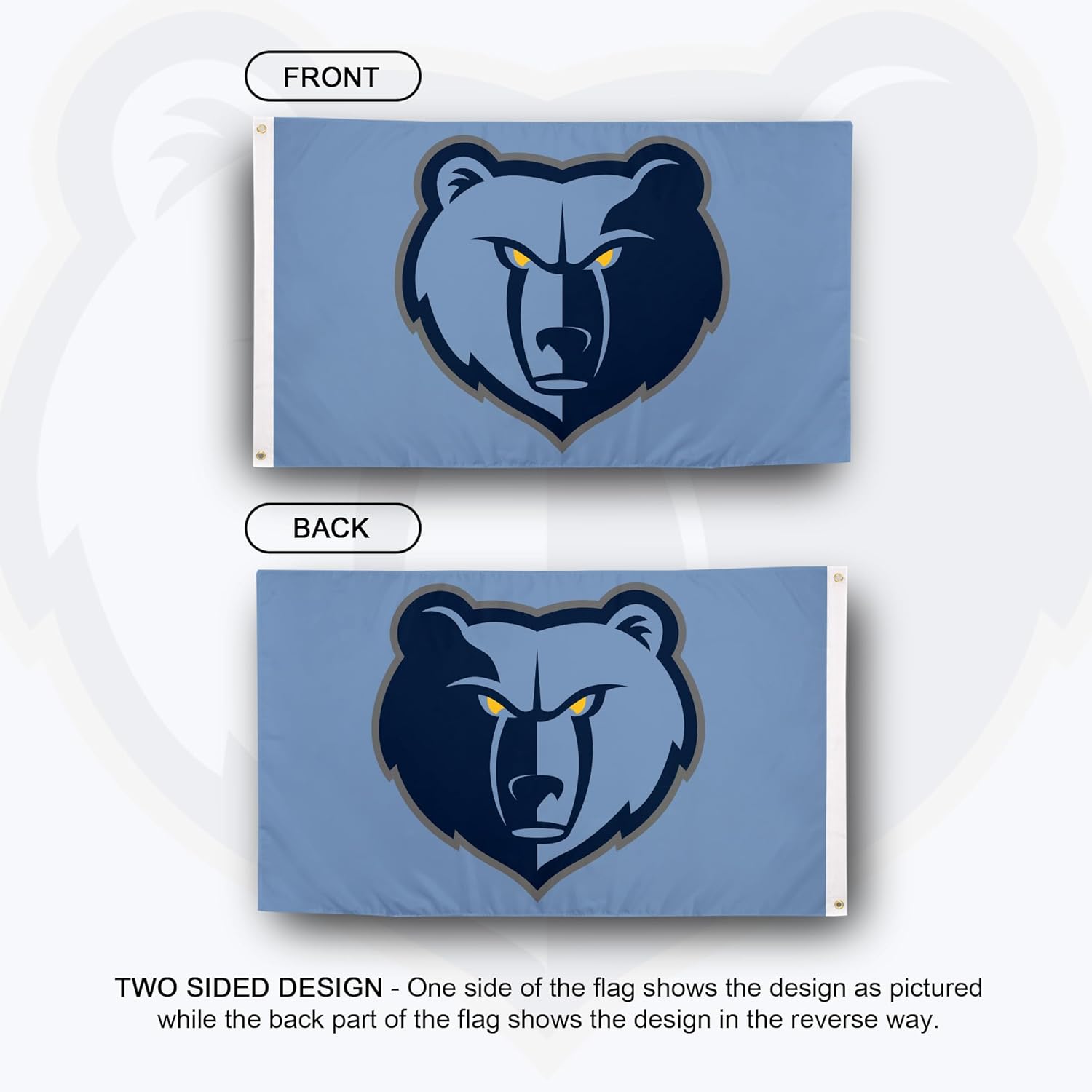 Desert Cactus Memphis Grizzlies Flag NBA 100% Polyester Indoor Outdoor 3x5 feet National Basketball Association Team Flags (Flag #1) - Image 2