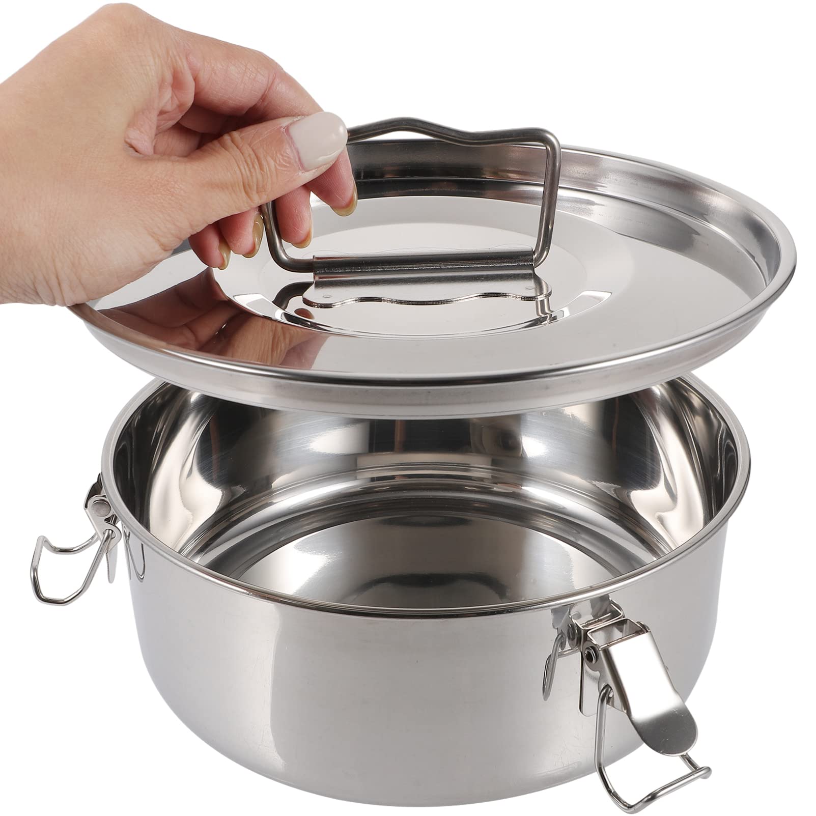 Moule à Flan avec Poignée en Acier Inoxydable Argenté pour Cuisson