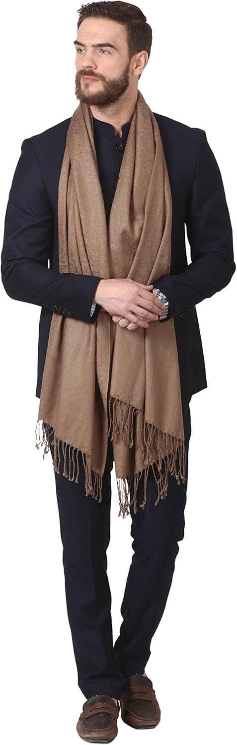 Pashtush Men's Fine Wool Jacquard Muffler M Midnight Blue