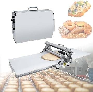 Manual Foldable Dough, Croissant Dough Laminator, Stainless Steel Pastry Roller, Use Adjustable Thickness 0.5-17.5mm/0.5-27mm, Commercial & Home for Bakery, Pizza, Croissant