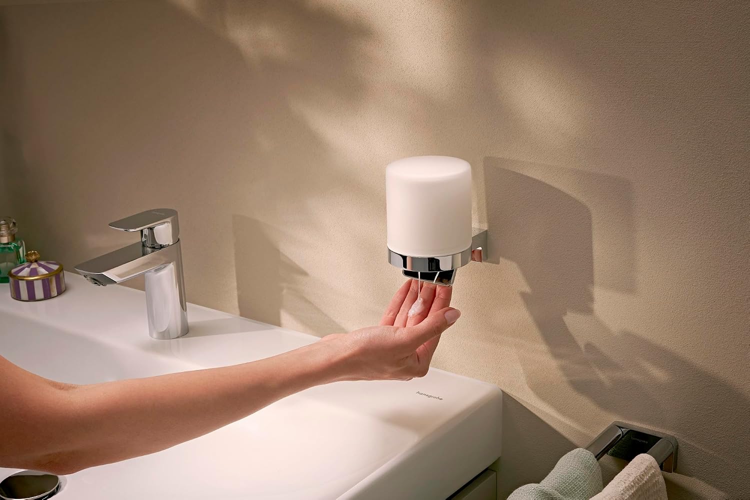 hansgrohe Modern Liquid Soap Dispenser in Brushed Nickel, 41765820