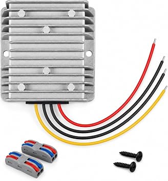 48V 36V to 12V 20A 240W DC-DC Step Down Converter Golf Cart IP68 | 97% Efficiency, 4-Way Protection Plug & Play for RV, Marine, Truck