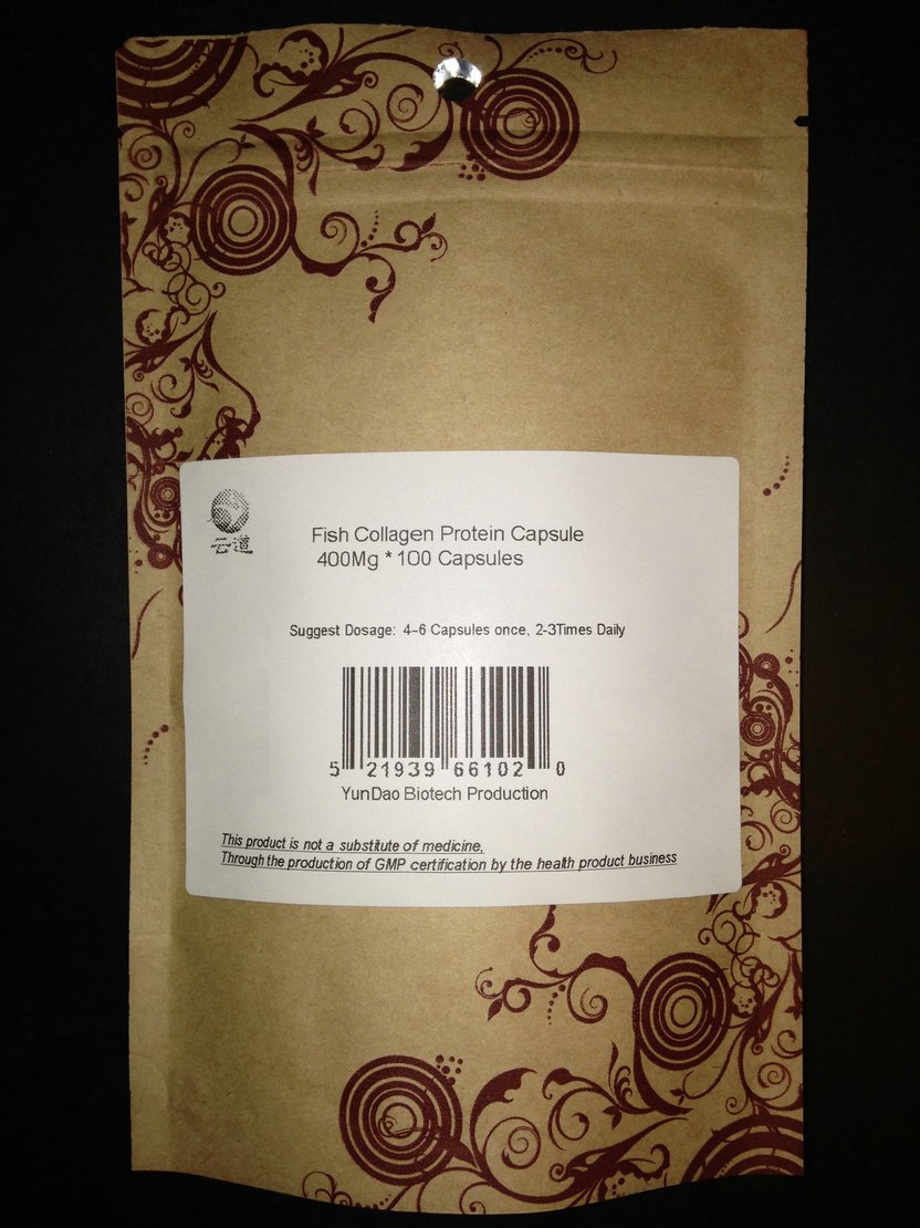 YunDao Pure Fish Scale Extract Hydrolyzed Collagen Peptide Protein 400Mg * 1000Capsules