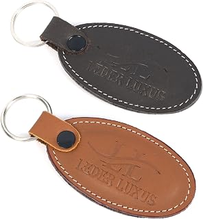Leather Keychain Car Bike Luggage Travel Keys Holders Heavyduty Keyrings for Men and Women (Combo of 2) (Brown)