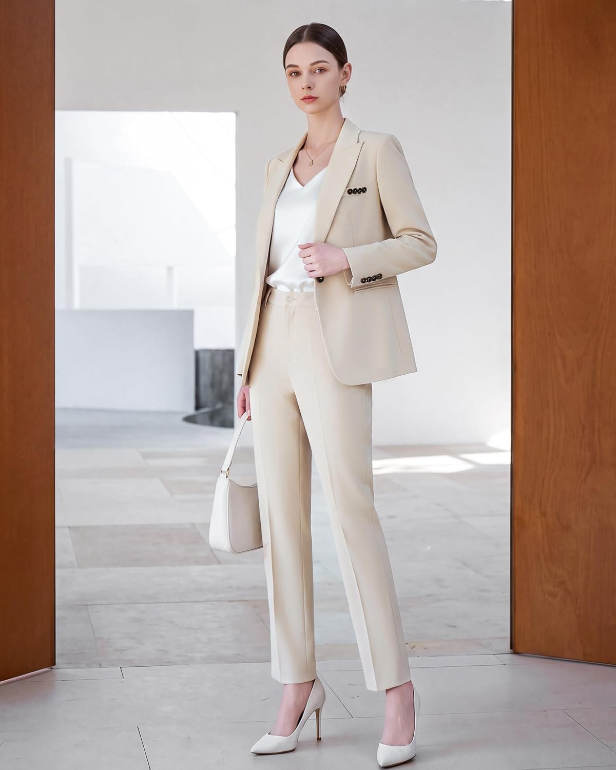 Women's Suit 2 Piece Pant Suit Set, Business Suit for Women