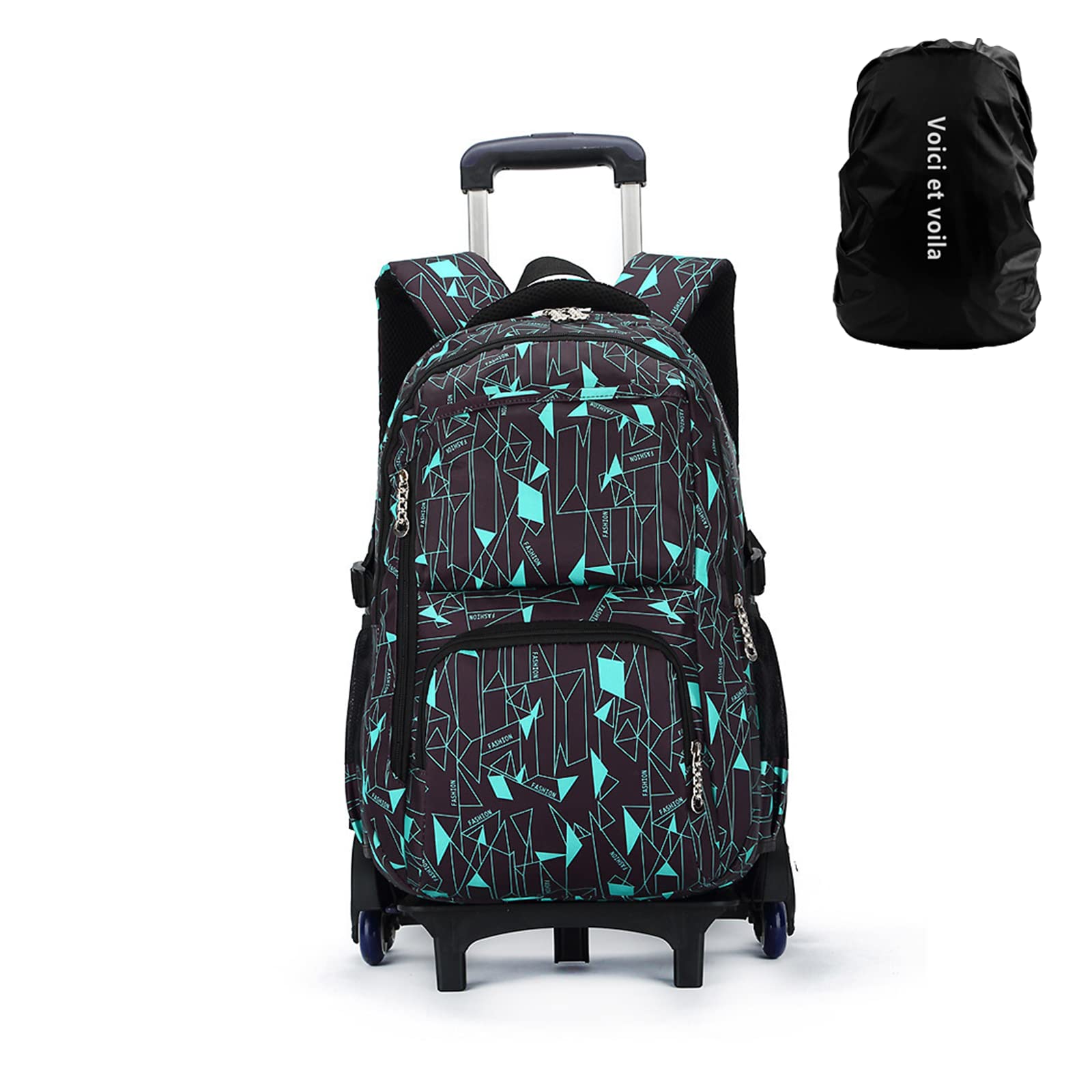 Voici et Voila Mochilas Escolares con Ruedas Colegio Mochilas Escolares Niña Niños Grande Bolsas Escolares 6 Ruedas Trolley Bag Mochila Infantil 33 * 21 * 52cm