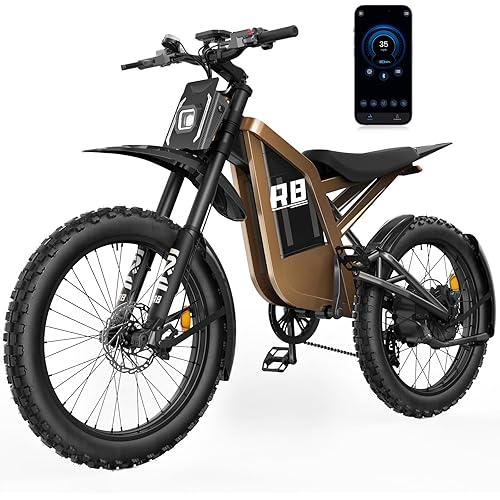 Electric Dirt Bike for Adults, 𝟰𝟬𝟬𝟬𝗪 𝗣𝗲𝗮𝗸 27AH Electric Bike, 35MPH 65+ Mile Range, 19" Fat Tire Off-Road Motorcycle, Hydraulic Disc Brakes,Desert