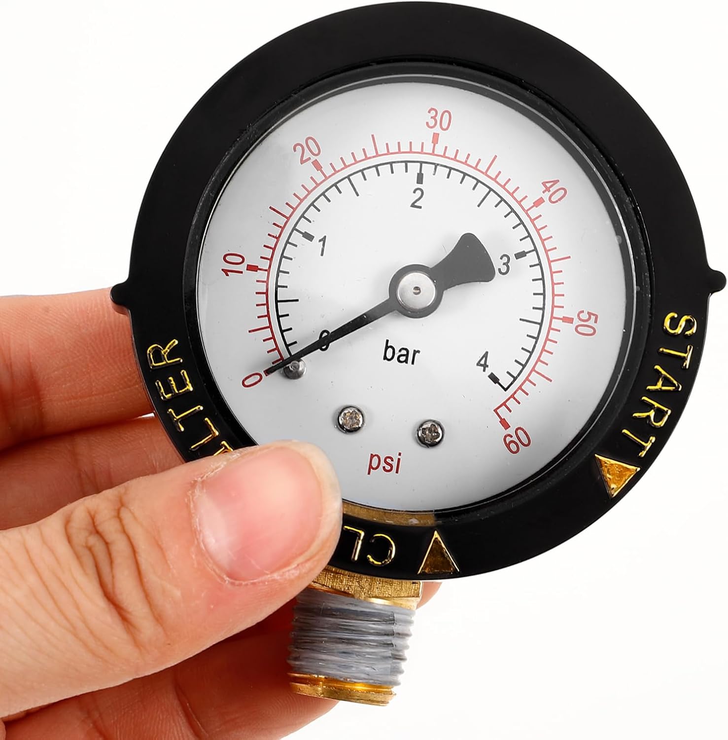 Pool Pressure Gauge Psi Npt Bottom Mount for Accurate Water Pressure Measurement Aquariums Spas