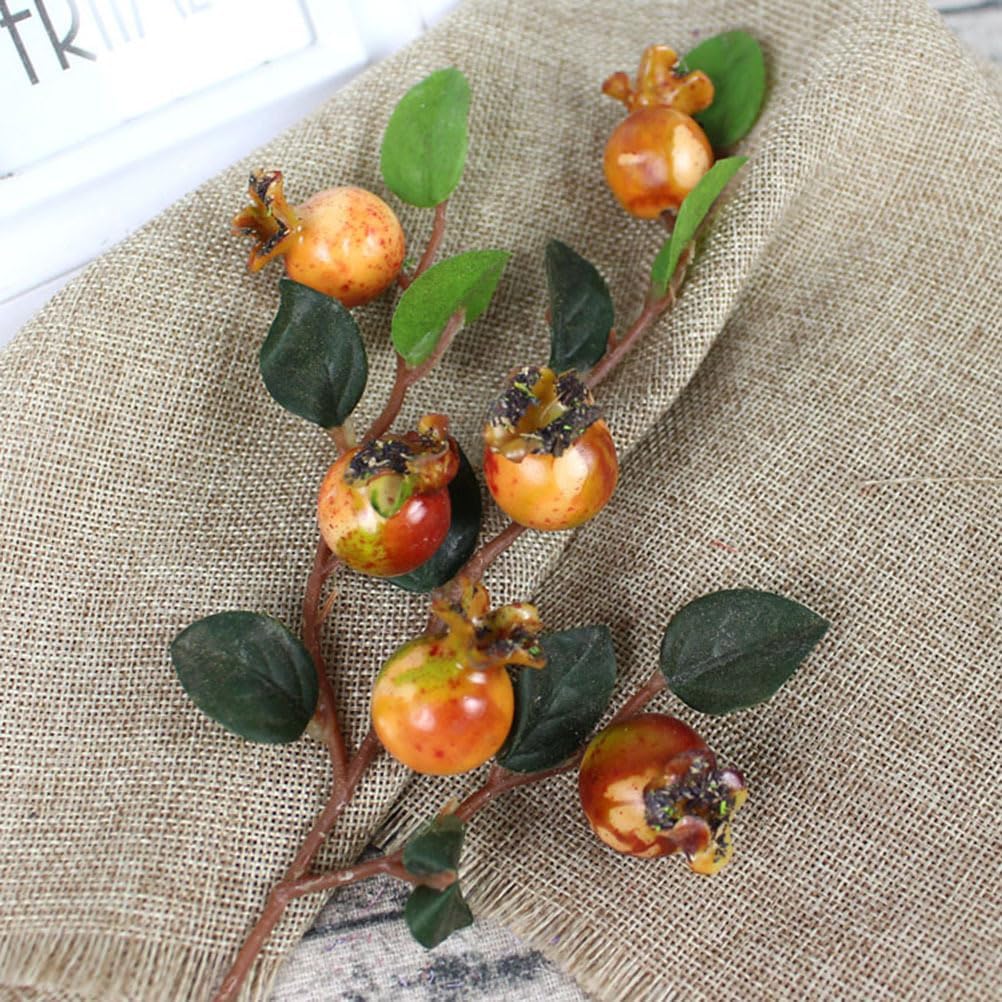 EXCEART Artificial Rosehip Berries and Pomegranate Fruit Stems 5 Dinner Table Decor Artificial Red Berry Stems Faux Berry Stems Mini Vase Faux Fruits Plant Dining Table Flowers