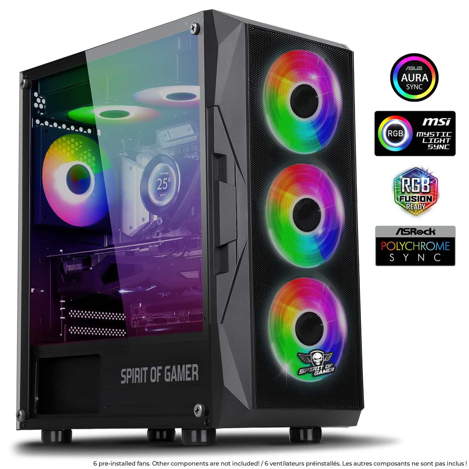Spirit Of Gamer PC Gaming Chassis RGB Fan Sidera Coolato - Dettaglio
