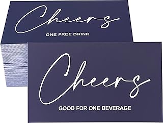 RXBC2011 100 Free Drink Tickets Drink Tokens for Party Wedding Halloween Work Event Party Bar Dark Navy Blue Type2