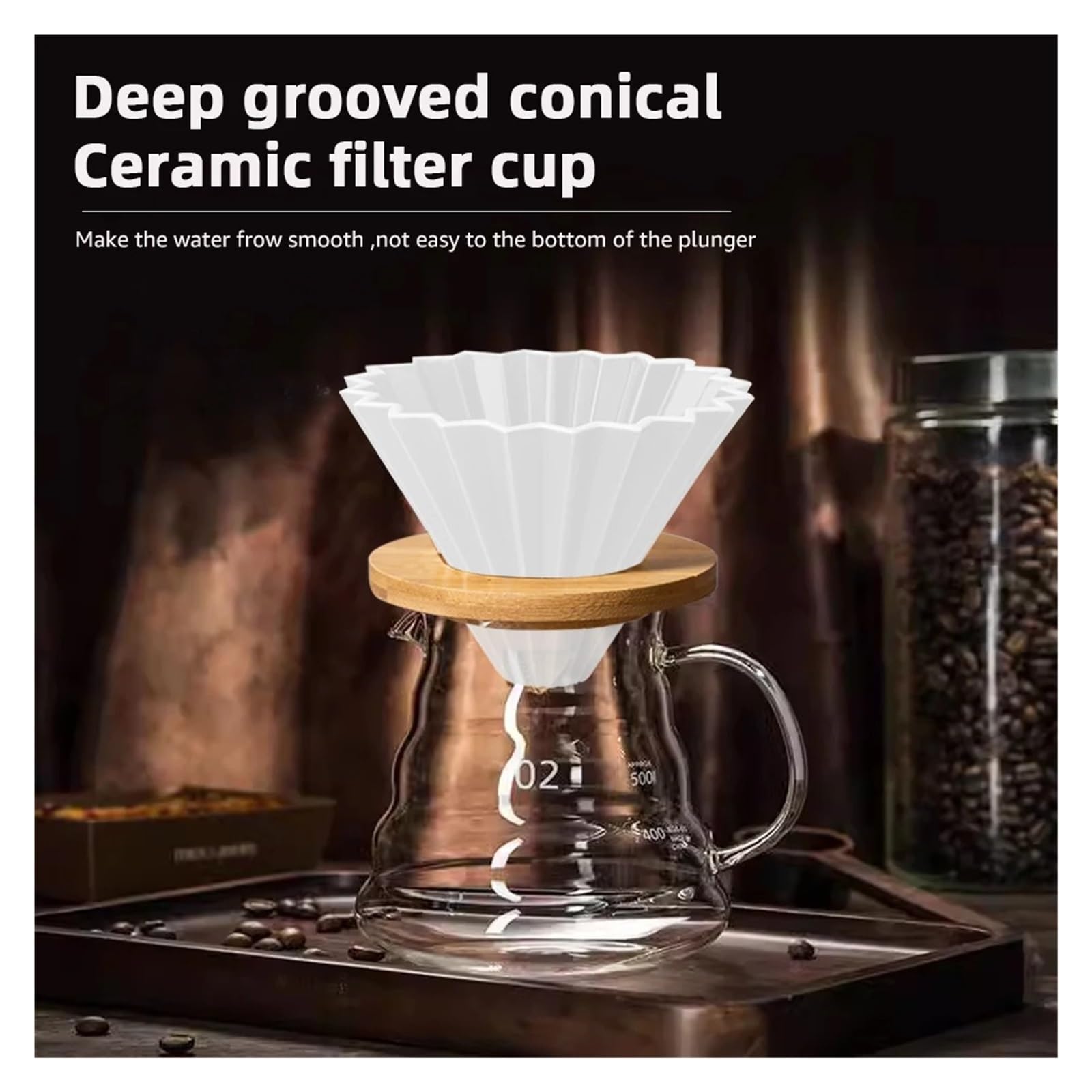 For 1-2 Tazas De Café Hecho A Mano Y A Máquina, Soporte De Taza De Filtro De Café, Embudo De Goteo De Cono De Cerámica Reutilizable, Cafetera(Left)