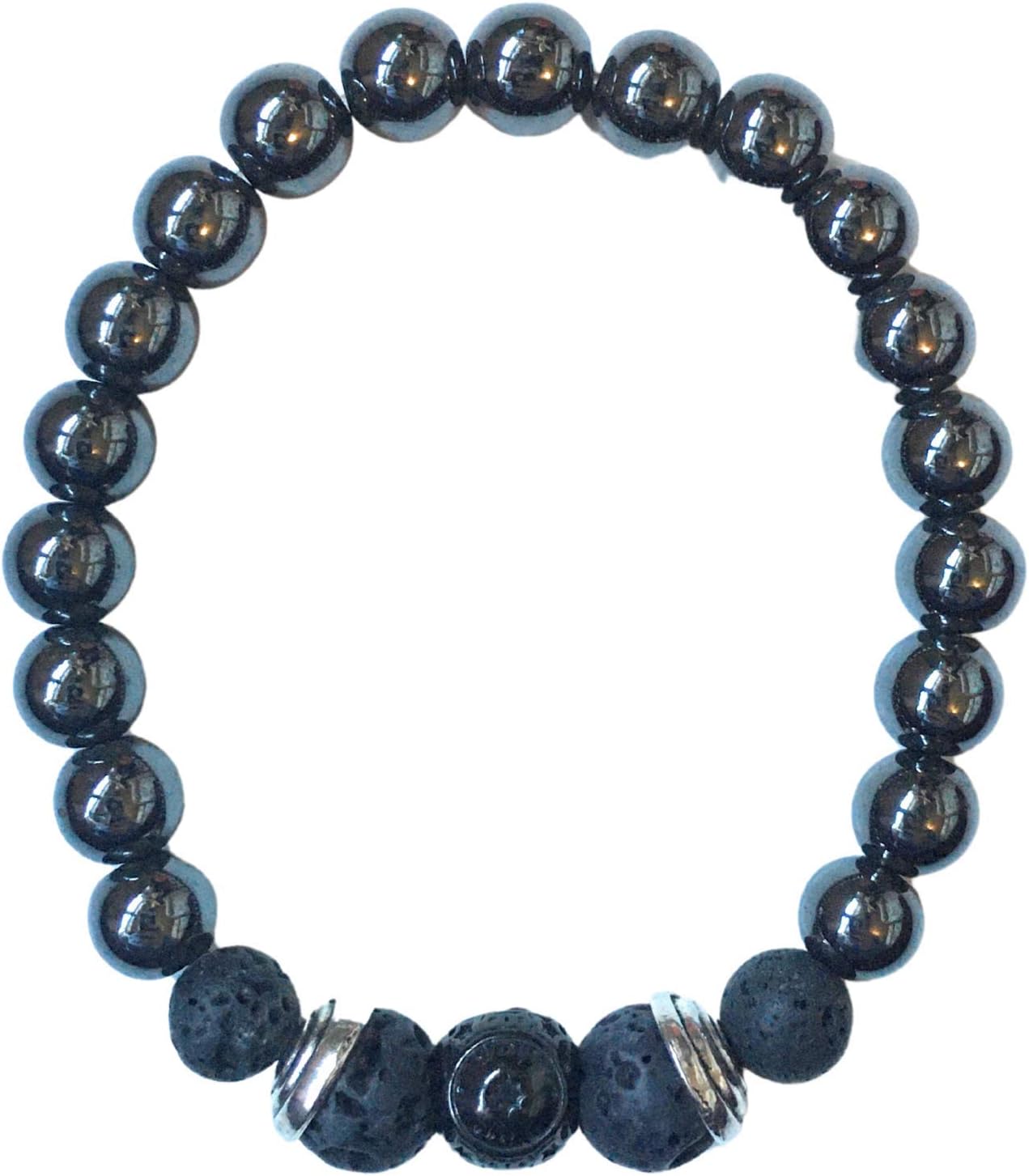 Virgo Zodiac Bracelet, Hematite and Black Lava Stone Bracelet, Handmade Beaded Stretch Bracelet - Small, Medium, Large Sizes - Image 3