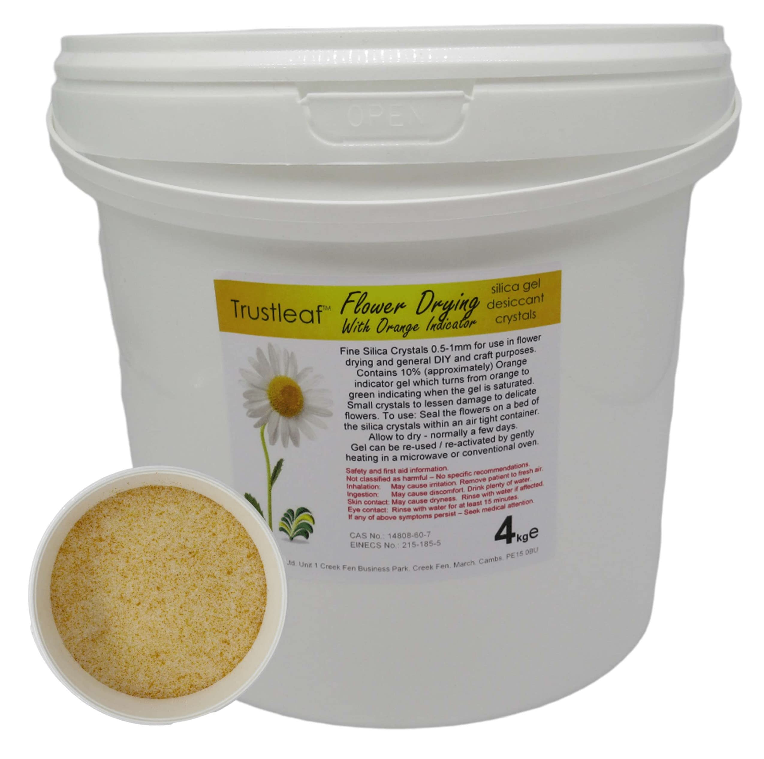 4kg / 8.8lbs TUB Flower Drying Silica Gel Grains with Orange Indicator 0.5-1mm (4kg TUB - f-Oi)