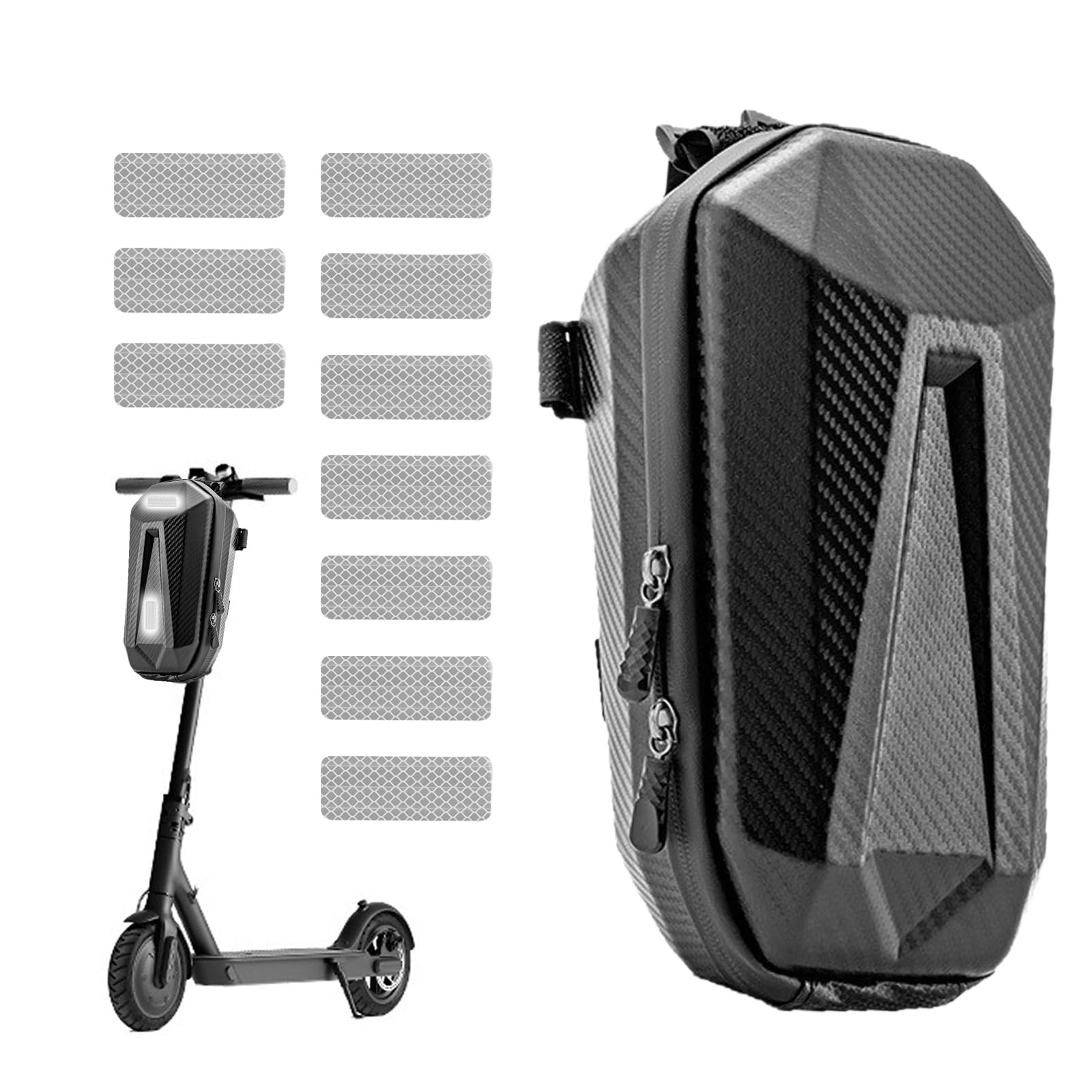 Mochila Patinete Electrico, Bolsa Patinete Electrico, Gran Capacidad 2/3L, Impermeable y Duradero, Tiras Reflectantes, Adecuado para Scooters Eléctricos y Bicicletas (B)