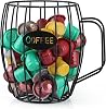 MOLIGOU Coffee Pod Basket, Black, Round, Modern, Rustic, Country-Chic, K Cup Storage, Organizer, Decor, Kitchen Counter, Coffee Bar