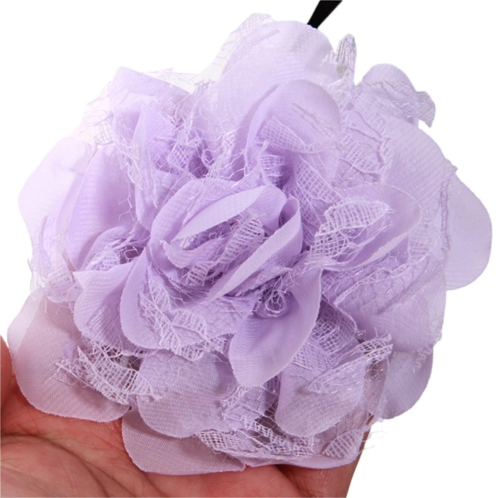 Wtaxbh Lavender Iron On Patches 7Pcs 11Cm Chiffon Organza Fabric Rose Flowers Wedding Dress Clothing Headwear Decoration Diy Headdress Decor Craft Project(Lavender)