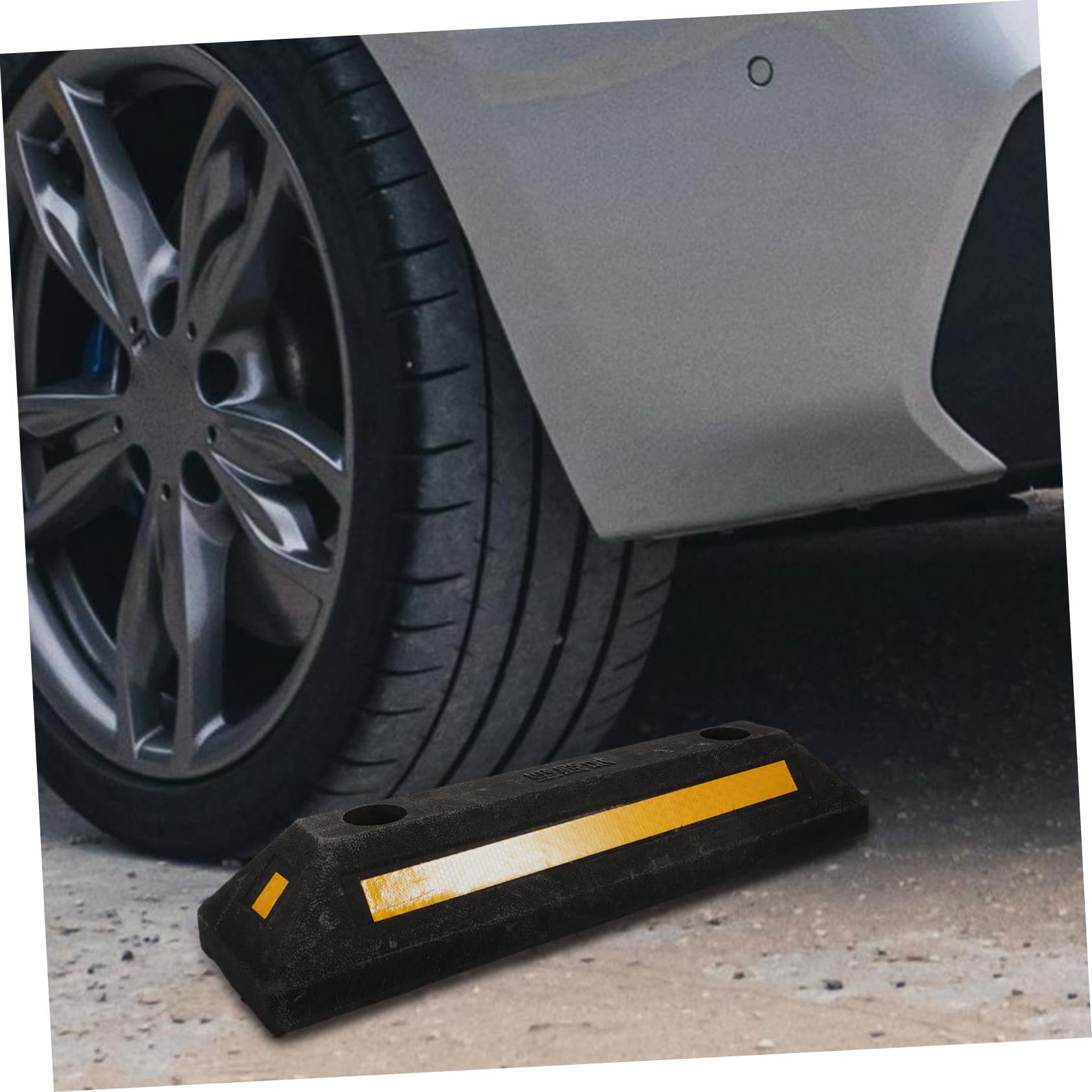 Calzo de Goma para Rueda Resistente y Antideslizante, Tope de Estacionamiento para Evitar Retroceso de Vehículo en Garajes y Estacionamientos