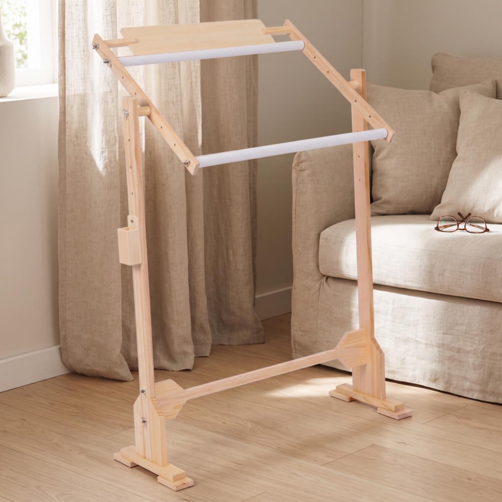 Folpus Cornice da Ricamo Supporto Telaio da Ricamo Telaio per Punto Croce Cavalletto per Ricamo Struttura per Ricamo con Base Stabile a Pavimento E Struttura