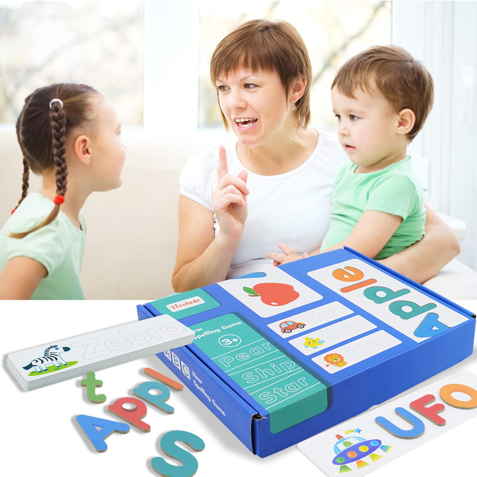 5 Cartes Assorties de l'alphabet, Jouet d'apprentissage de