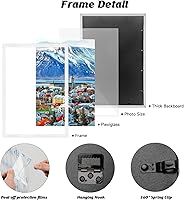 Vista 87 de Dark Brown 12x18 Frame Set of 3 - Rustic Woodgrain 12 x 18 Poster Frame with Plexiglass for Wall Gallery Display, 12x18 Picture Frame for Puzzles