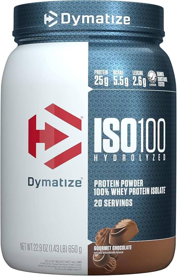 ISO100 Hydrolyzed Protein Powder by Dymatize, Gourmet Chocolate, 100% Whey Isolate Powder,
