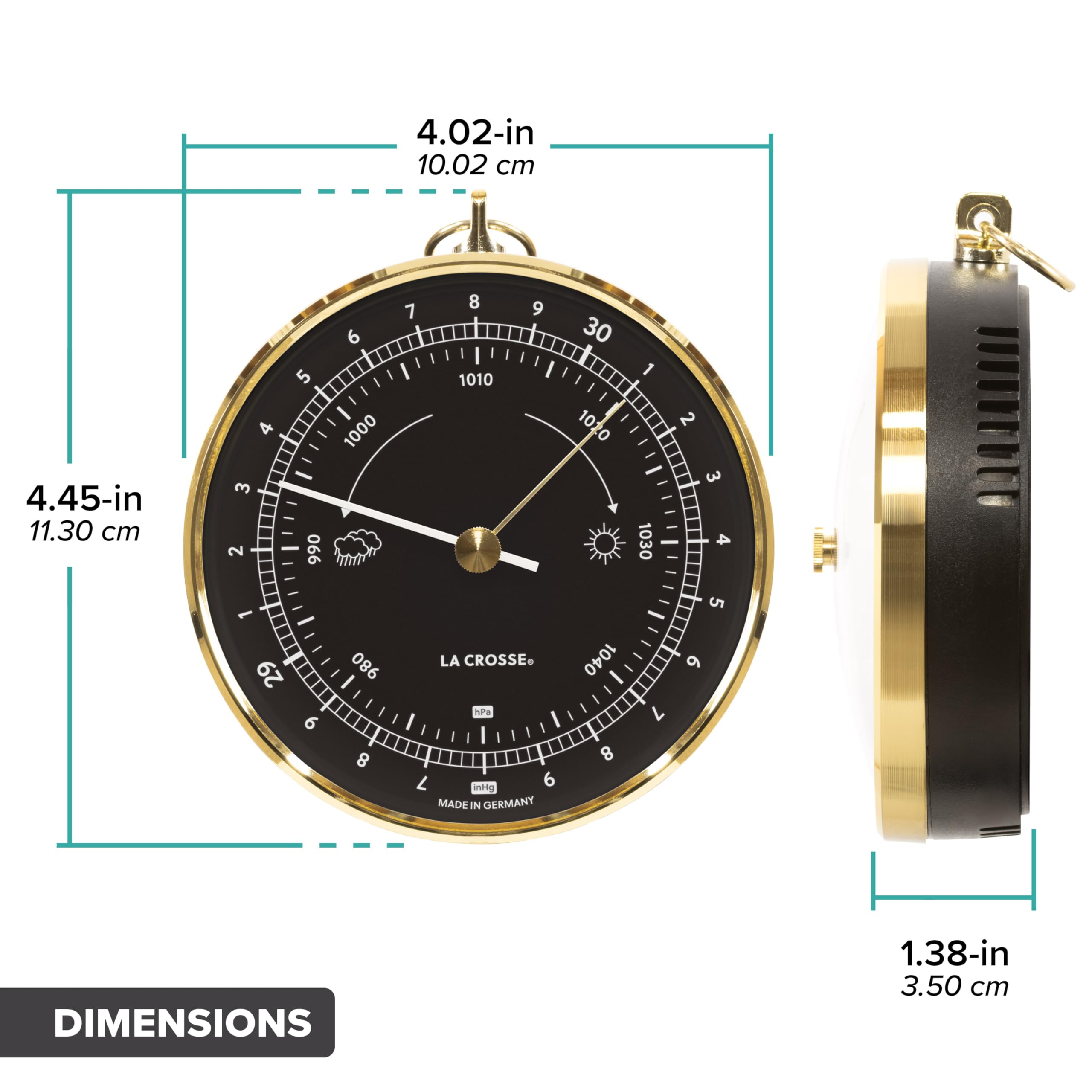 Amazon.com : La Crosse 138-611B Analog Dial Barometer, Black