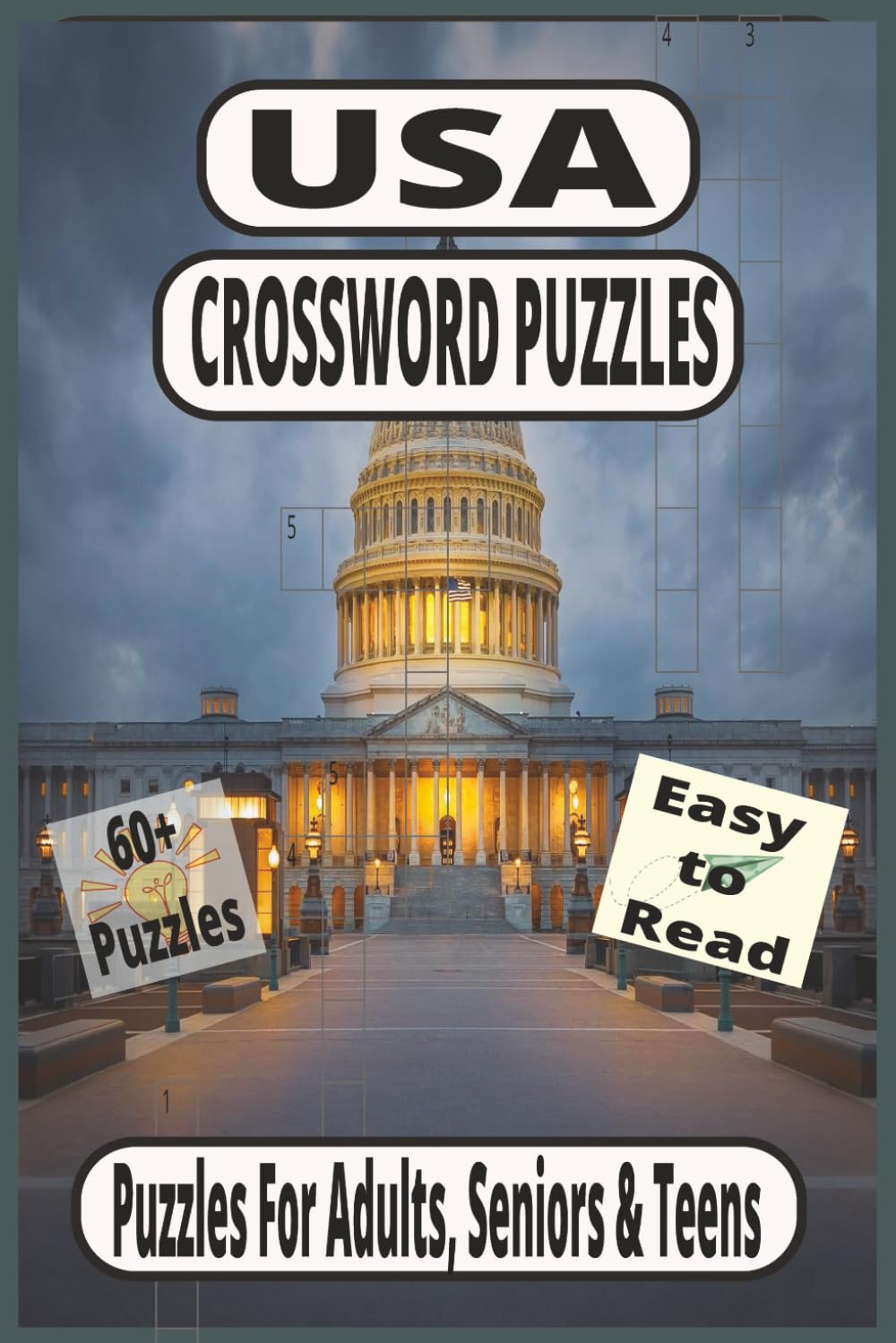 USA Crossword Fun for All Ages: 60+ Large Print Puzzles – Perfect for Teens, Adults & Seniors