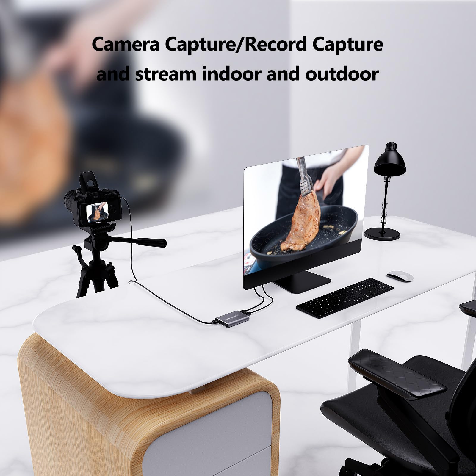 docooler 371 Game Link U3 Boîte de capture vidéo 4K Loop Out 1080p h-D Boîtier d'enregistrement USB 3.2 Audio Vidéo Convertisseur Prend en charge MIC IN LINE IN Plug and Play pour TV Box Computer Game