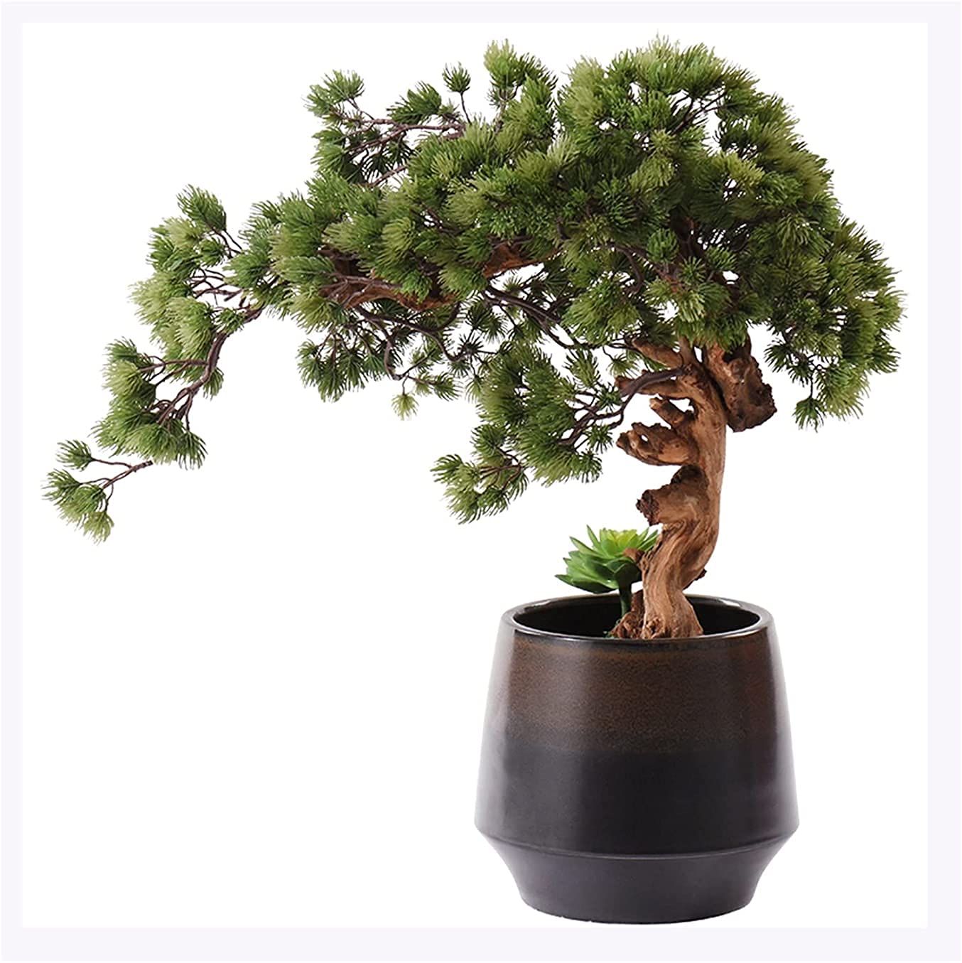 CAFIEDR Simulation Tree Artificial Bonsai Tree Artificial Succulents Natural Fake Green Plants Living Room Study Office Potted Decoration.