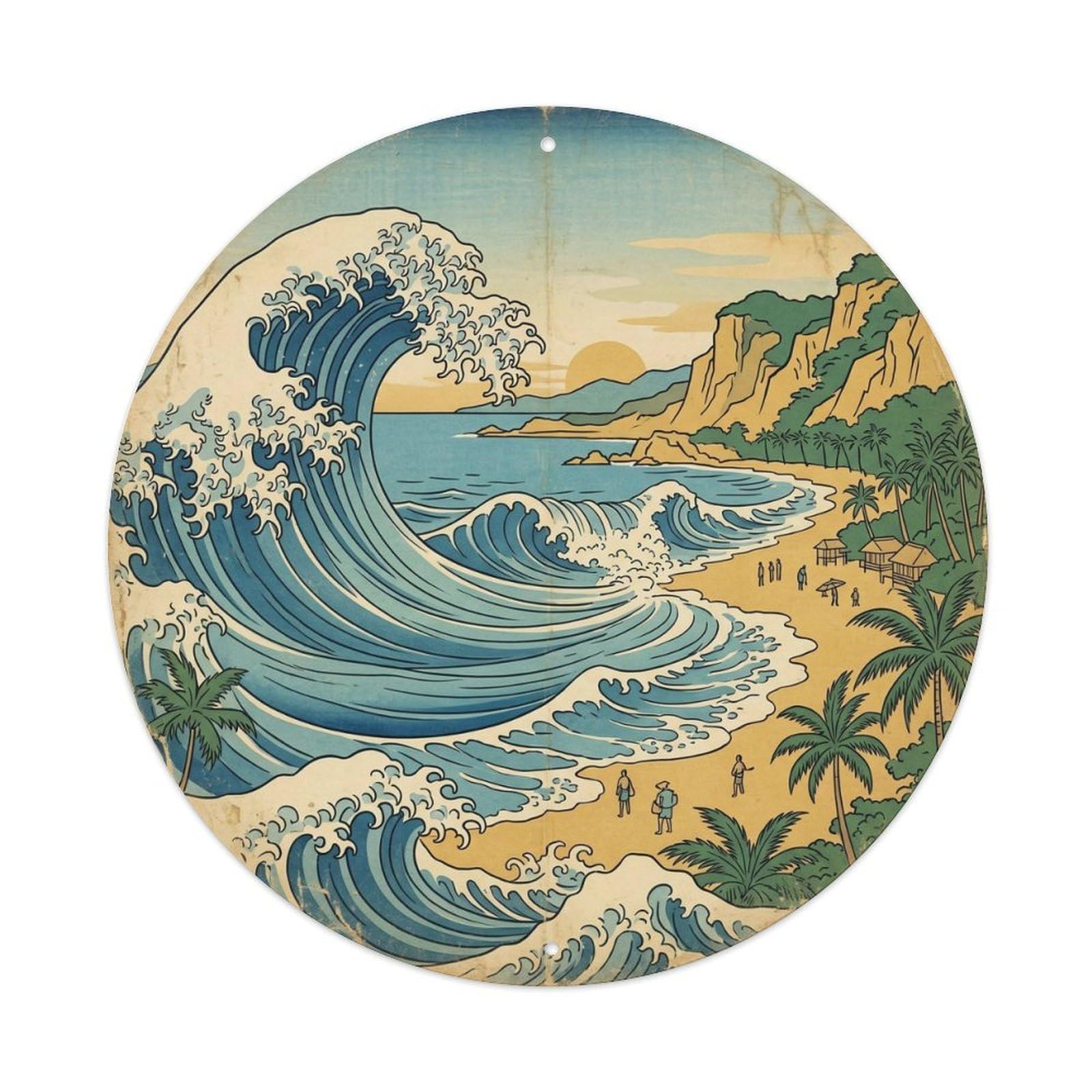 Waimea Bay Beach Hawaii Island Getaway Ocean Coast Metal Tin Sign